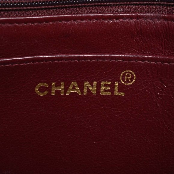 CHANEL Lambskin Diana Flap Matelasse Coco Mark Chain Shoulder Bag Black Women's - Picture 7 of 10